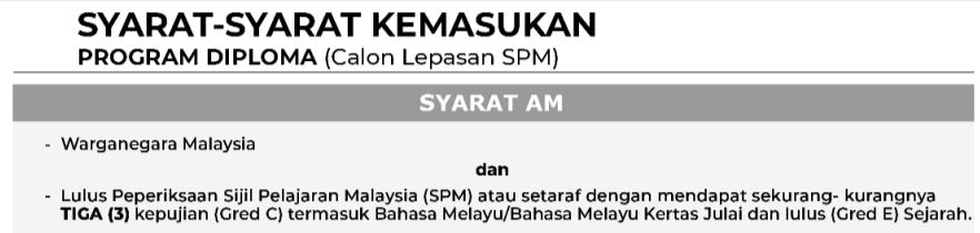 Syarat Am Diploma